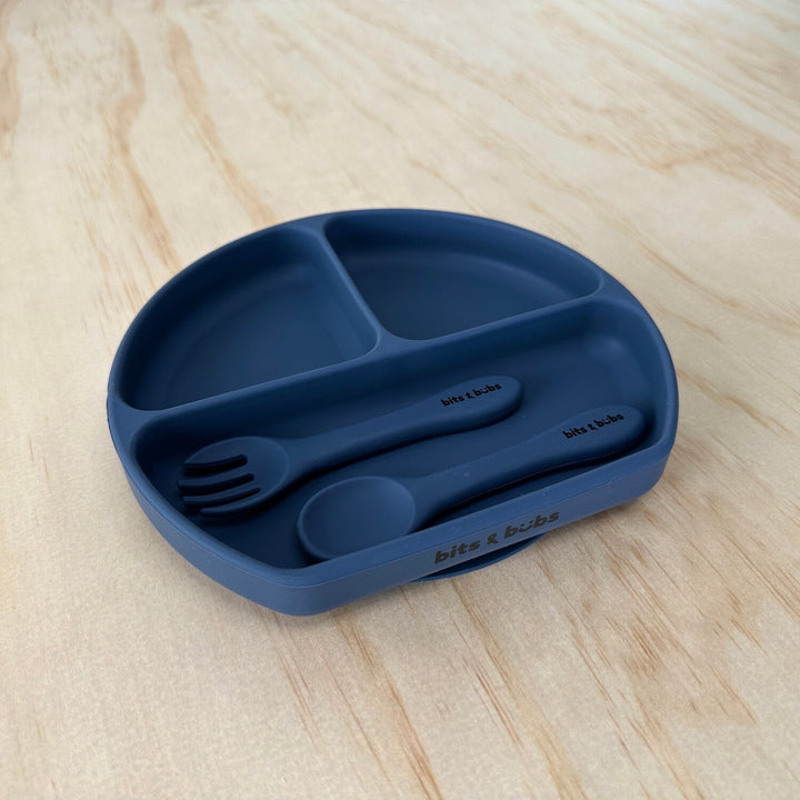 Deep Sea Blue Silicone Feeding Gift Set - Bits and Bubs