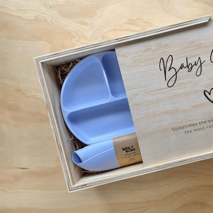 Lilac Feeding Set with Custom Keepsake Box - Bits and Bubs