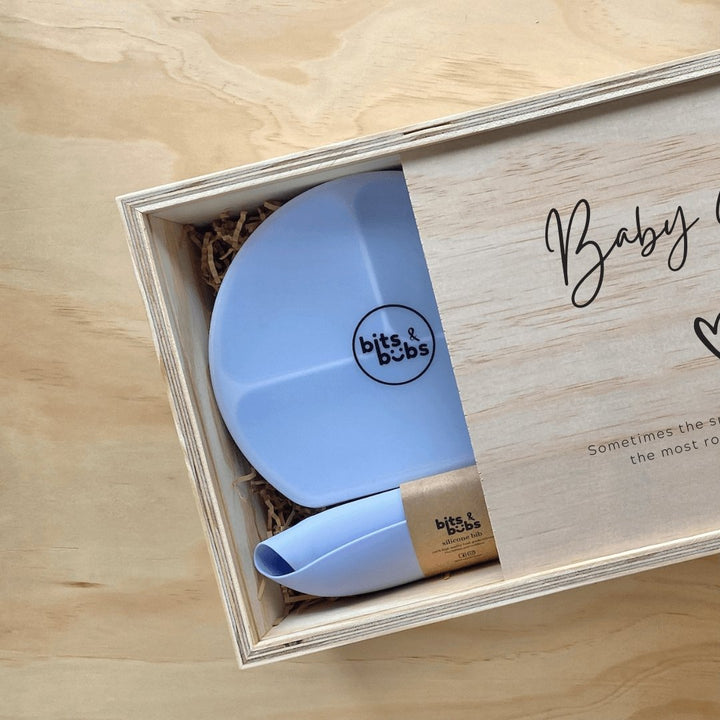 Lilac Feeding Set with Custom Keepsake Box - Bits and Bubs