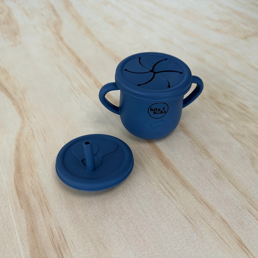 Personalised Keepsake Box with Deep Blue Feeding Set - Bits and Bubs