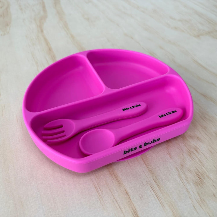 Personalised Keepsake Box with Hot Pink Feeding Set - Bits and Bubs