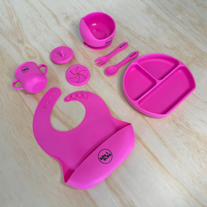 Personalised Keepsake Box with Hot Pink Feeding Set - Bits and Bubs