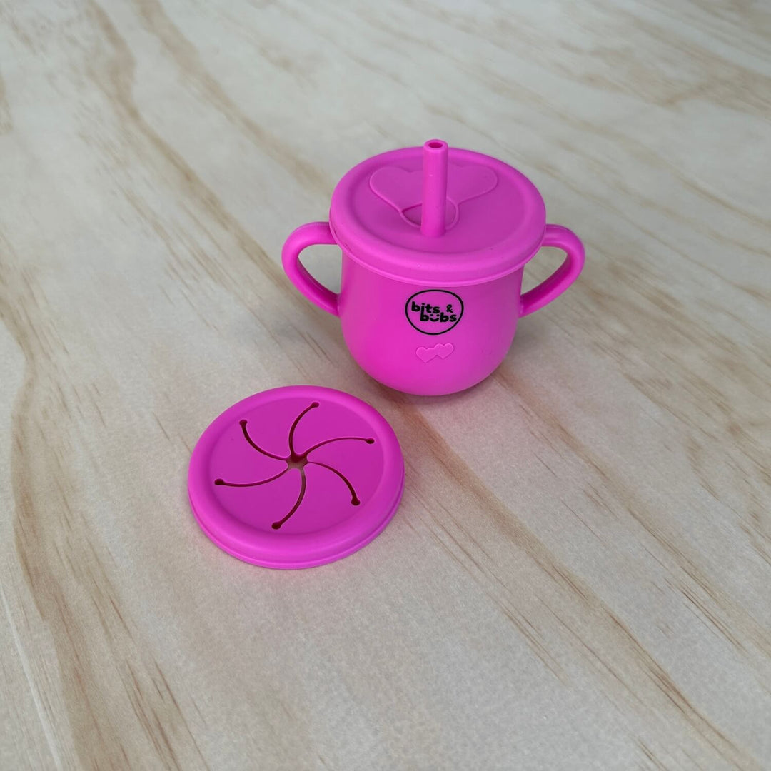 Personalised Keepsake Box with Hot Pink Feeding Set - Bits and Bubs