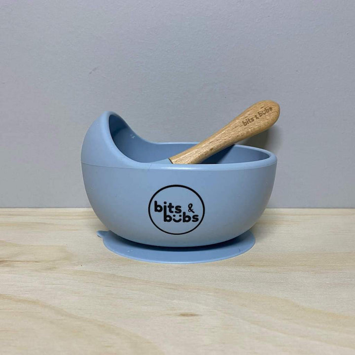 Sky Blue Feeding Set with Custom Keepsake Box - Bits and Bubs