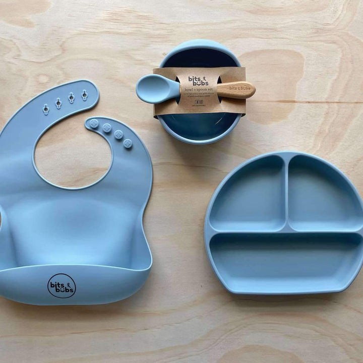 Sky Blue Silicone Baby Gift Set - Bits and Bubs