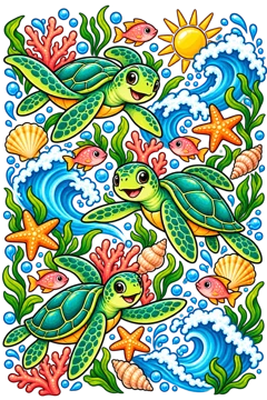 Ocean turtle artwork